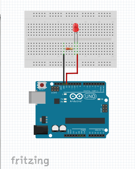 Fritzing blink breadboard