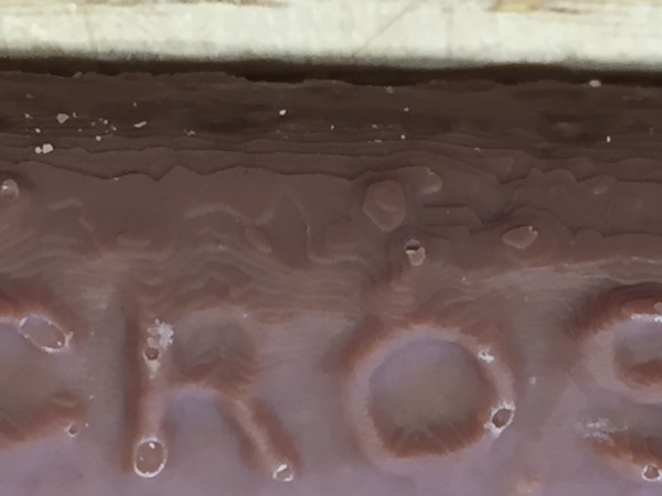 detail of chocolate pig irons
